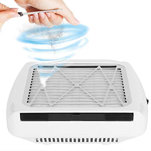TMISHION Aspirador de manicura, Uñas Profesional 80W Nail Aspirador Colector De Polvo, Bajo Ruido Aspirador De Mesa Potente para Manicura En El Salón O Hogar