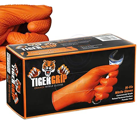Eppco 8846 Tiger Grip Orange Nitrile Gloves - XXL - Textured Grip - Box (90pc)