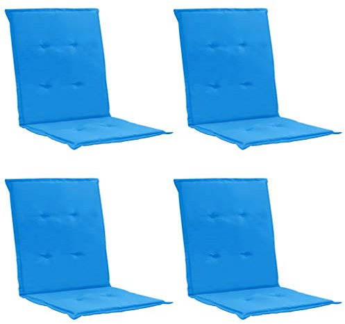 Tidyard 4er Set Gartenstuhl Auflage Hochlehner-Auflage Stuhlkissen Gartenstuhlkissen 100 x 50 x 3 cm,Hochlehner Auflage Sitzkissen Mit 2 Bändern an beiden Seiten,Rückseite mit einem Gummiband