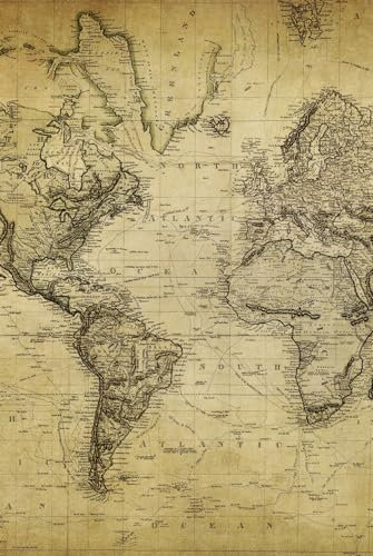 Magnettafel Pinnwand XXL Magnetbild Weltkarte Antik Größe 60 x 80 cm