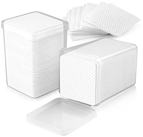 EBANKU 400 PCS Nail Remover Wipes Pads Eyelash Glue Remover Wipes Pads Non Woven Nail Art Wipes Acrylic Nail Art Gel Remover Cleaning Pads (White)