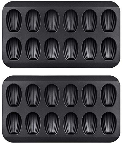 Weixin 2 pack non-viscous Madeleine pot, baking tray 12 with shell cake baking tray chocolate non-viscous baked tray for oven Bakin