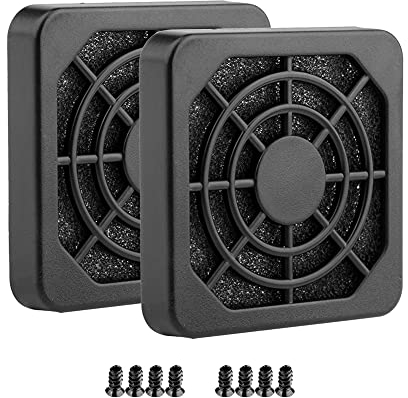 S SIENOC - Tapa de ranura PCI con tornillo y tapa de ventilador (2 cajas de filtración de 40 x 40 mm, negro)