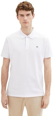 TOM TAILOR Herren Basic Piqué Poloshirt, 20000 - White, M