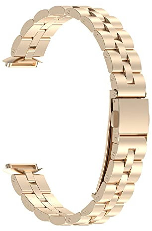 AISPORTS Kompatibel mit Fitbit Luxe Strap Edelstahl für Damen Herren, Massives Verstellbares Sportarmband aus Edelstahl mit Metallschnalle Ersatzarmband für Fitbit Luxe Activity Tracker
