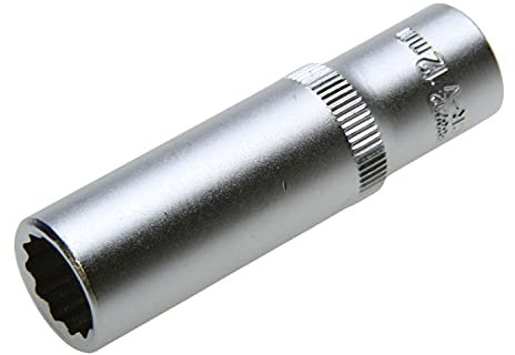 12 mm Lange 12-kant/Zwölfkant Steckschlüssel-Einsatz/Stecknuss Nuss Vielzahn (Doppel-6-kant) 3/8-Antrieb (Chrom-Vanadium-Stahl)