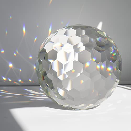 Colgante de prisma de bola de cristal transparente con forma de arco iris, prisma de cristales colgantes para ventana, Feng Shui, decoración de jardín de oficina en casa (150 mm)