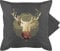 Kissenbezug - Dekoration Kissen - Hirsch Motiv Geschenk Jäger I Hirschgeweih Tracht - 50 x 50 cm - Grau - hirschkissen jaeger kissenhullen 50&50 mit hirschmotiv geweih baumwollkissen bavaria