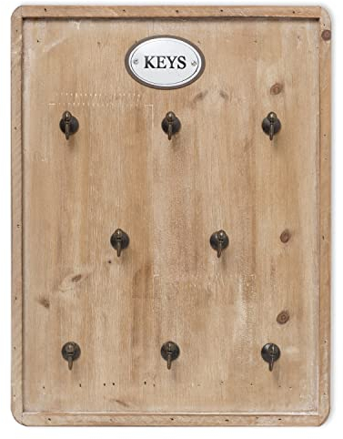 Moritz Schlüsselbrett Schlüsselkasten 27x36cm Keys 8 Haken mit Rahmen braun Schlüsselhalter Vintage Schlüsselboard Schlüsselaufbewahrung