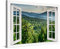 PICANOVA – Quadro su Tela Tramonto Nella Foresta di Cedri Finestra 120x80cm – Stampa su Tela Moderna Incorniciata con Spessore di 2cm – Foto Decorazione da Parete Come Dipinto per Soggiorno – Foresta