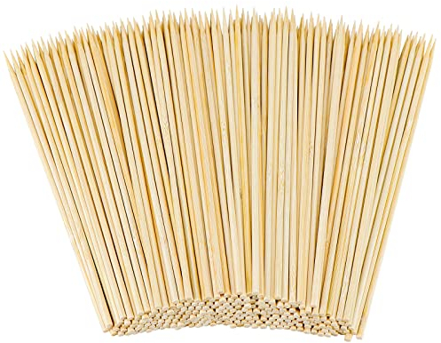 Hysagtek Lot de 300 brochettes en bambou naturel pour fondue au chocolat, barbecue, fruits, cocktail, barbecue, loisirs créatifs, fournitures de fête, 20 cm