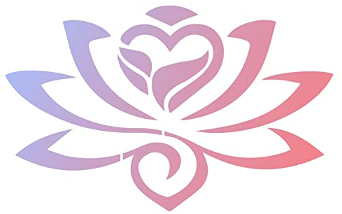 GORGECRAFT 2X Lotus-Blumen-Schablonenschablone 11.8x11.8 Zoll Groß Wiederverwendbar Quadratisch Schild Zuhause Heimwerken Kunsthandwerk Zum Malen Auf Holz Wand Sammelalbum Karte Boden Zeichenwerkzeug