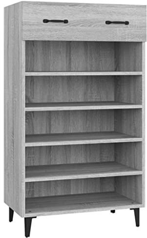 vidaXL Shoe Cabinet Grey Sonoma 60x35x105 cm Engineered Wood