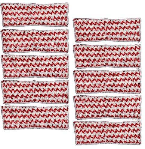 vhbw 10x Panno Compatibile con Vileda Steam XXL Scopa a Vapore - Microfibra, Bianco/Grigio