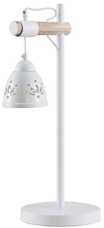 Lindby Tischlampe 'Pimana' (Landhaus, Vintage, Rustikal) aus Holz u.a. für Wohnzimmer & Esszimmer (1 flammig, E14) - Tischleuchte, Schreibtischlampe, Nachttischlampe, Wohnzimmerlampe