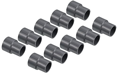 PATIKIL PVC Riduttore Tubo Raccordo 25x20mm, 15pz Dritto Giunto Adattatore Connettore, Grigio