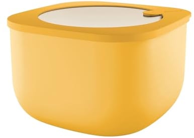 Guzzini - Kitchen Active Design, STORE&MORE BIO, Récipients hermétiques hauts pour réfrigérateur/congélateur/four à micro-ondes (L) - Jaune Mangue, 19,5 x 19,5 x h12,3 cm | 2800 cc - 170724236