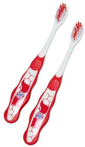 FC Bayern München Kinder Zahnbürste 2er Set Soft rot/weiß Kinderzahnbürste FCB