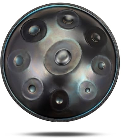 Professionelle 19-Zoll-Handpan-Trommel, 440 Hz, 9 Noten, Stahltrommel-Instrument for fortgeschrittene Spieler und Anfänger, ideal for Musikschaffen, Meditation, Yoga, Klangheilung (Color : G Minor)