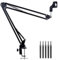 Kinberry Microphone Boom Arm Adjustable Microphone Stand Mic Arm Upgraded Foldable Heavy Duty Clamp Recording Equipment for Live Streaming Meetings Lectures