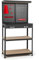 COSTWAY Banco da Lavoro con Pannello Forato, Banco da Lavoro con Scaffali e Cassetti per Utensili, 14 Accessori Appesi, Telaio in Metallo, per Garage e Officina, 81 x 41 x 155 cm