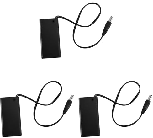 TsoLay 3X DC 9V PP3 Battery Holder Box Case Wire Lead ON/OFF Switch Cover + 2.1mm Plug