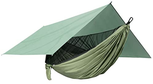 Seil-Moskitonetz Plus Überdachungsanzug für den Außenbereich, automatischer Mückenschutz, schnell öffnende Hängematte + 2,9 x 2,9 m Überdachungs-Sonnenschutz und wasserdicht (Farbe: D) (D)