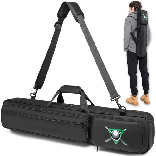 XINTREY Billardqueue-Tasche für 4 x 4, mit mehreren Taschen, wasserdicht, weich, mit Schultergurt, für Damen und Herren