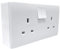 Evoges 13A Double Socket, Switched, Double Pole, Rounded Profile and 32mm Surface Back Box Set