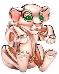 PHCLASY Rose Gold Lion King Charms Anhänger Nettes Tier Kompatibilität für Armband Herz Geburtstagsgeschenk für Frauen