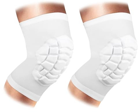 ZODEYI 2 ginocchiere corte per calcio, pallacanestro pallavolo (bianco, L, 2 pezzi)