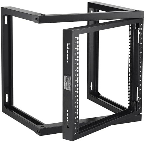 VEVOR Scaffale Portaoggetti per Attrezzi Multimediale da Parete, Telaio per Server di Rete Carico max. 68kg ca. 530x450x520 mm, Supporto per Router Rete Apparecchiature IT da Muro Salvaspazio