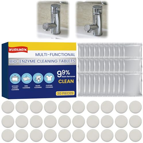 KUIRUNRX® Multifunktionale Reinigungstabletten, Powerful Stain Removing Tablets, Bio-Enzym-Explosivsalz, Verwendet für Küchenreinigung, Wäschepflege, Entfernung von Rost und Flecken