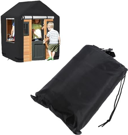 420D Playhouse Cover, Oxford Fabric, Drawstring Design, Double Stitching, 2 Zippers, Storage Bag, Window, Playhouse Dust Cover, For Outdoor Garden