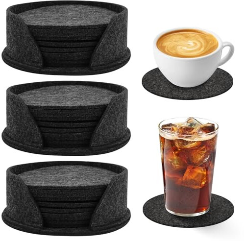 30 Pezzi Sottobicchieri in Feltro, Sottobicchieri Rotondi 10cm, Sottobicchieri Birra, Sottofondo in Feltro, Sottobicchieri Isolati, Sottobicchieri Assorbenti, Sottobicchieri per Bevande, Caffè