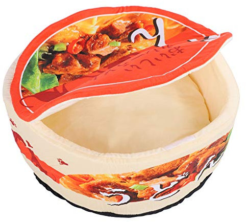Pet Bed, Three Dimensional Keep Warm Soft Antiskid Instant Noodle Bowl Appearance Pet Dog Cat Bed for Pet Rest