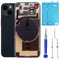 ZVB 14 Back Glass Replacement Kit with Plate & Flex Cable and All Parts Midnight 6.1 Inch for iPhone 14 Back Cover Glass with Repair Tools (Midnight)
