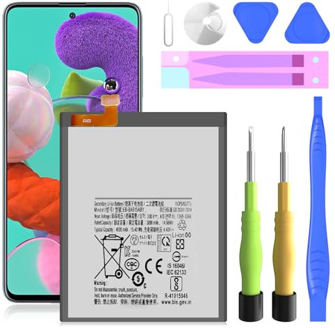 TQTHL Akku für Samsung Galaxy A51, [4000mAh] (New Upgraded) 3.85V Li-Polymer Ersatzakku EB-BA515ABY für Galaxy A51 SM-A515F SM-A515F/DS mit Reparaturwerkzeugsatz