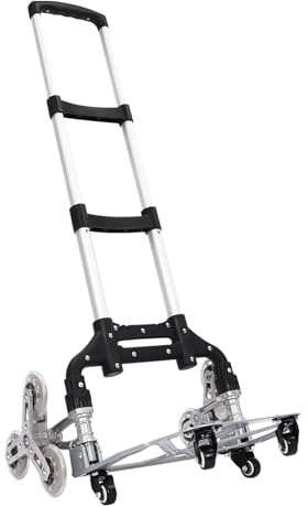 Vikbar djävul trappvagn 70 kg höjdjusterbar djävul trappa med handtag och elastisk sladd, vikbar klättervagn, för transport, resor, bagage