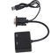 Fydun Convertisseur de Répartiteur d'interface Multimédia Haute Définition VGA vers VGA, Adaptateur Double Affichage Noir (Black)