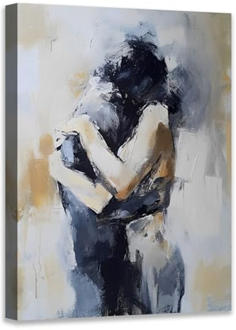 Novatique Sexy Frau Wandkunst Sexy Paar Wanddekoration für Schlafzimmer Abstraktes sexy Poster Leinwanddruck für Badezimmer fertig zum Aufhängen, 61 x 91,4 cm