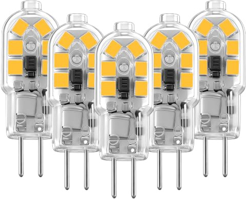 Zyrvolux G4 LED Birnen 20W Äquivalent, 360° Flackerfrei, 12V AC/DC, Bi-Pin Sockel (MR11 GU4/GZ4) - Warmweiß 3000K, 5er-Set für Unterschrank-Pucklichter, Kronleuchter, Wohn- & Gewerbeleuchten