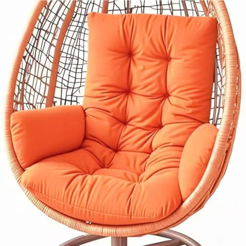 AQIGR Hängesessel Kissen, Garten Polster, Auflage für Hängeschaukel, Hängekorb Sitzkissen, Waschbar Schaukelstuhl Sitzkissen Hängestuhl Sitzauflage(Orange)