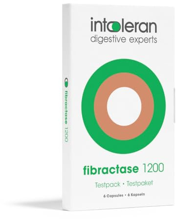 Intoleran Fibractase Forte Verdauungsenzyme Testpackung – 6 Kapseln | Nahrungsergänzungsmittel bei Fruktan/Galaktan-Unverträglichkeit | Hilft bei der Verdauung von Getreide, Hülsenfrüchte