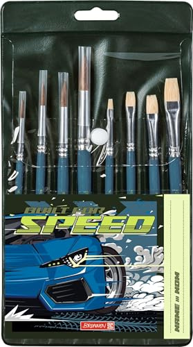 Schulpinsel 8er-Set Fast Wheels: hochwertige Pinsel für die Schule und viele Hobbytechniken
