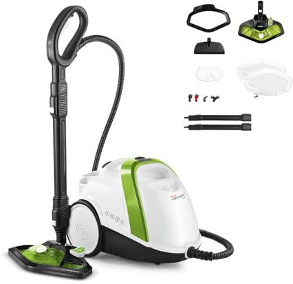 Polti Vaporetto Smart 110 Eco, Steam Cleaner with Boiler | Max Pressure 4 Bar, Max Power 1500 W, 2 L Removable Tank, Heats Up in 2 Min, 9 Accessories, Eco Function