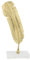CosmoLiving by Cosmopolitan 53453 Goldfarbene Feder-Skulptur, Metall, Gold/Weiß, 2 D x 6 W x 12 H