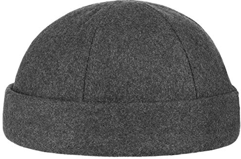 Port Dockercap (Dockermütze) - Wintermütze in schwarz, blau, grau, bordeaux-rot - Seemannsmütze One Size (54-61 cm) - Mit Klettverschluss - Am Kopf anliegende Mütze - Herbst/Winter dunkelgrau One Size