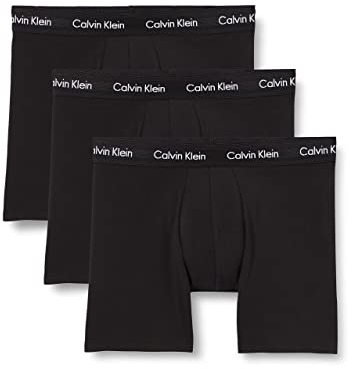 Calvin Klein Boxers Longs Lot de 3 Homme Boxer Brief Stretch, Noir (Black W Black WB), XL