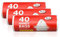 Tidyz 3 Packs Of 40 White Plastic Disposable Pedal Bin Liners - Fits 15L Bin - Extra Strong Tie Handle - 120 Bags In Total